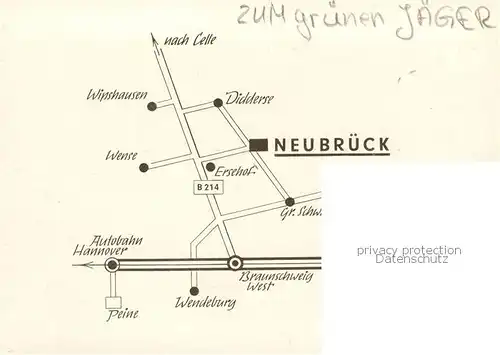 AK / Ansichtskarte 73852061 Neubrueck_Braunschweig Gasthaus Zum gruenen Jaeger Neubrueck Braunschweig