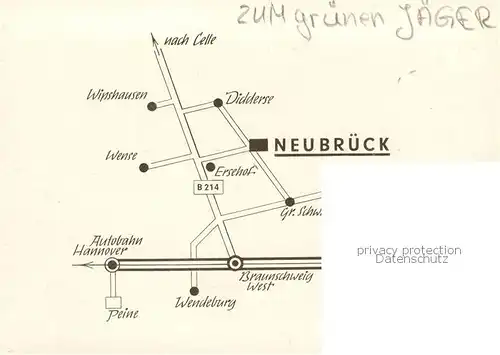 AK / Ansichtskarte  Neubrueck_Braunschweig Gasthaus Zum gruenen Jaeger Neubrueck Braunschweig