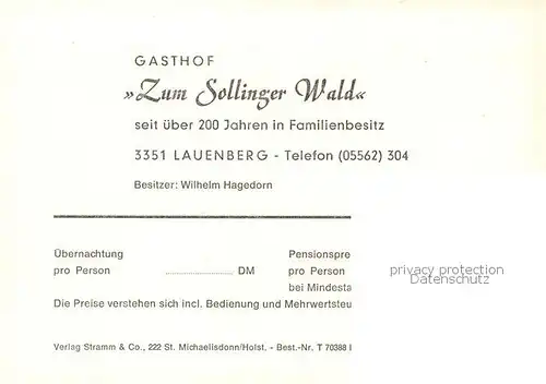 AK / Ansichtskarte 73852064 Lauenberg_Solling Gasthaus zum Sollinger Wald Lauenberg Solling