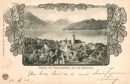 AK / Ansichtskarte  Vitznau_Witznau_Vierwaldstaettersee_LU Vitznau Vierwaldstaetter See Bahntrace Vitznau Rigi Bahn 