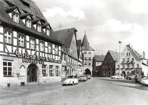 AK / Ansichtskarte  Lauf_Pegnitz Gasthof Wilder Mann Fachwerkhaus Stadttor Lauf Pegnitz