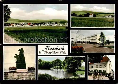 AK / Ansichtskarte  Moosbach__Oberpfalz Panorama Denkmal Partie am Wasser Schule 