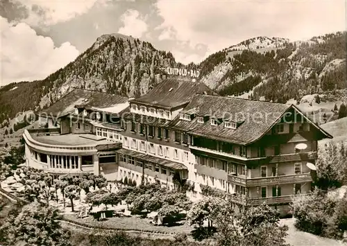 AK / Ansichtskarte  Bad_Hindelang Kurhotel Schwefelbad Luitpoldbad mit Hirschberg und Spiesser Allgaeuer Alpen Bad_Hindelang