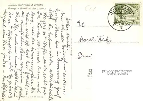 AK / Ansichtskarte  Dussnang_TG aeltestes und groesstes Kneipp-Kurhaus der Schweiz 