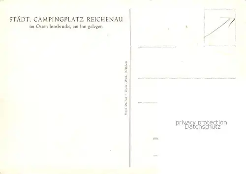 AK / Ansichtskarte 73852318 Innsbruck_Tirol_AT Staedt. Campingplatz Reichenau 