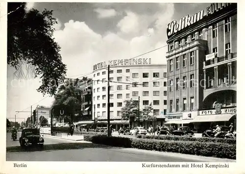 AK / Ansichtskarte 73852321 Berlin Kurfuerstendamm mit Hotel Kempinski Berlin