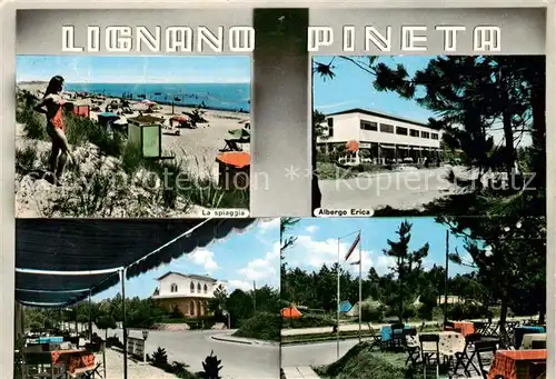 AK / Ansichtskarte  Lignano_Pineta_IT Spiaggia Albergo Erica Ristorante 