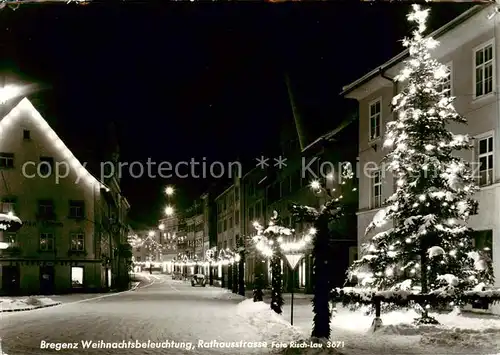 AK / Ansichtskarte 73852368 Bregenz_Vorarlberg_Bodensee Weihnachtsbeleuchtung Rathausstrasse 