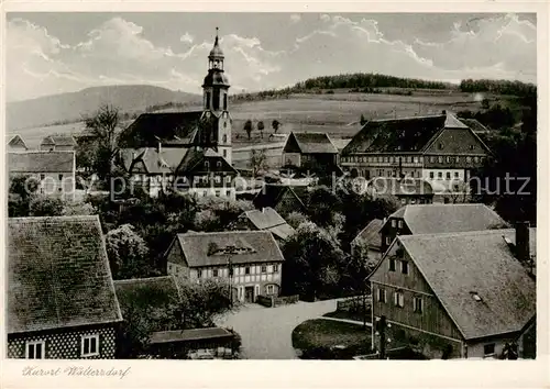 AK / Ansichtskarte  Waltersdorf_Zittau Ortsmotiv mit Kirche Waltersdorf Zittau