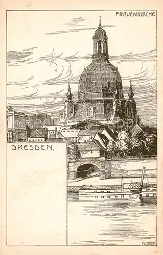 AK / Ansichtskarte  Dresden_Elbe Frauenkirche