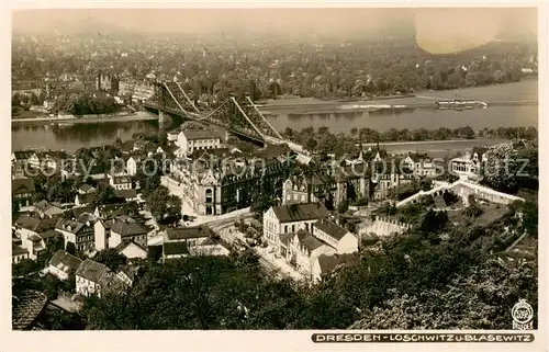 AK / Ansichtskarte  Loschwitz_Dresden_Elbe Fliegeraufnahme mit Blasewitz 