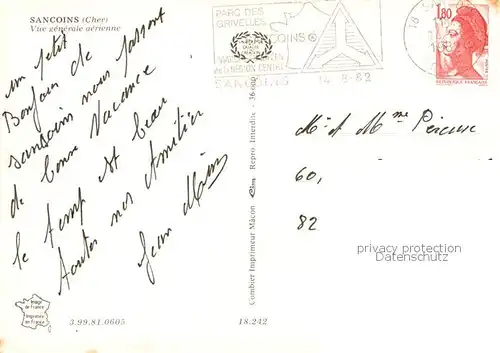 AK / Ansichtskarte  Sancoins Vue generale aerienne Sancoins