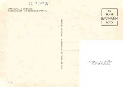 AK / Ansichtskarte  Ruhpolding Campingplatz Ortnerhof Rauschberg Ruhpolding