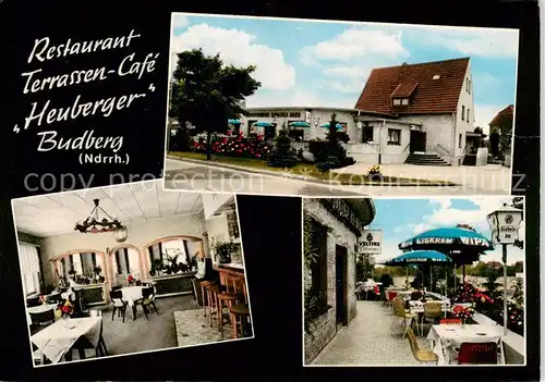 AK / Ansichtskarte 73852496 Budberg_Moers_Niederrhein Restaurant Terrassen Cafe Heuberger Gaststube 