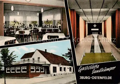 AK / Ansichtskarte 73852500 Ostenfelde_Bad_Iburg Gaststaette Sandkaemper Gaststube Kegelbahn Ostenfelde_Bad_Iburg