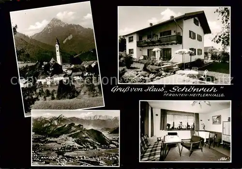 AK / Ansichtskarte  Heitlern Kirche Panorama Haus Schoenruh Gaststube Heitlern