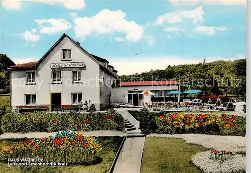 AK / Ansichtskarte  Schoenbach_Dillkreis Haus Waldblick Terrasse Schoenbach Dillkreis