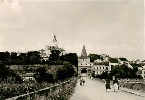 AK / Ansichtskarte 73852535 Stribro_Plzen_Pilsen_CZ Stadttor Kirche 