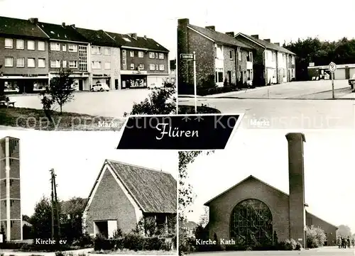 AK / Ansichtskarte  Flueren_Wesel Markt Ev Kirche Kath Kirche 