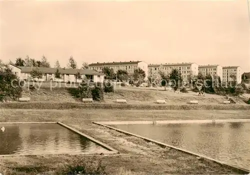 AK / Ansichtskarte  Grossbreitenbach_Thueringen Schwimmbad und AWG-Neubauten Grossbreitenbach