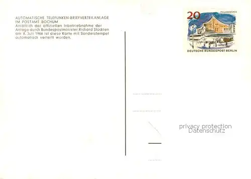 AK / Ansichtskarte 73852572 Bochum Automatische Telefunken Briefverteilanlage im Postamt Bochum