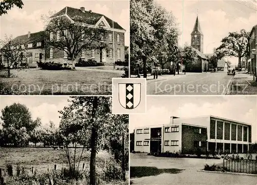 AK / Ansichtskarte 73852574 Borth_Niederrhein Teilansichten Kirche Schule Borth Niederrhein