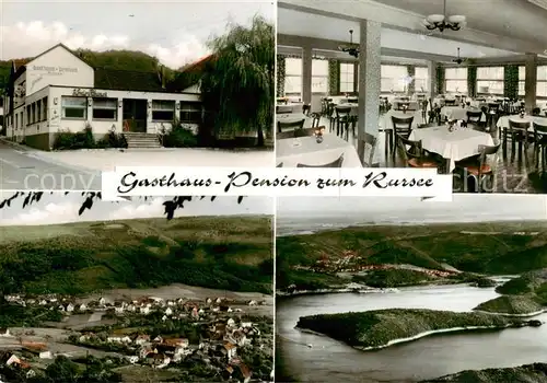 AK / Ansichtskarte  Hasenfeld Gasthaus Pension zum Rursee Gastraum Fliegeraufnahmen Hasenfeld