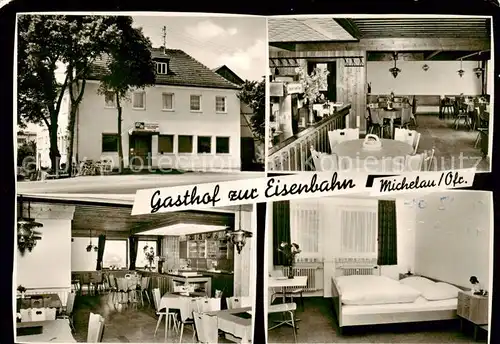 AK / Ansichtskarte  Michelau_Oberfranken Gasthof zur Eisenbahn Gastraeume Zimmer Michelau_Oberfranken