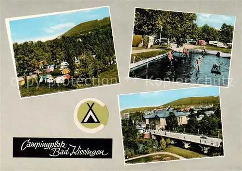 AK / Ansichtskarte  Bad_Kissingen Campingplatz Schwimmbad Panorama Bad_Kissingen