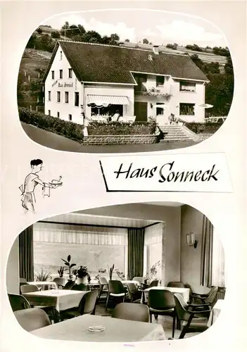 AK / Ansichtskarte 73852619 Frammersbach Haus Sonneck Gaststube Frammersbach