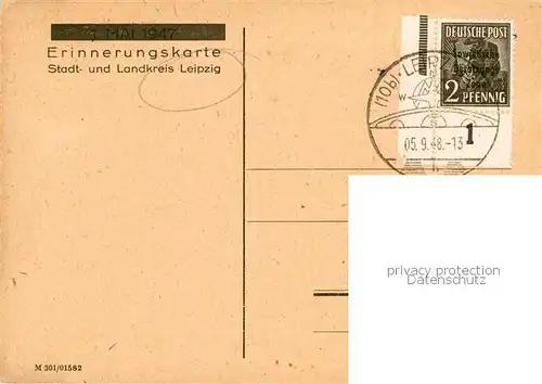 AK / Ansichtskarte 73852620 Leipzig Erinnerungskarte 1. Mai Leipzig