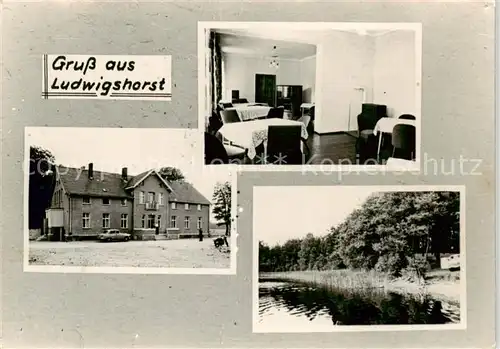 AK / Ansichtskarte  Ludwigshorst_Gransee Gaststaette Gastraum Weiher