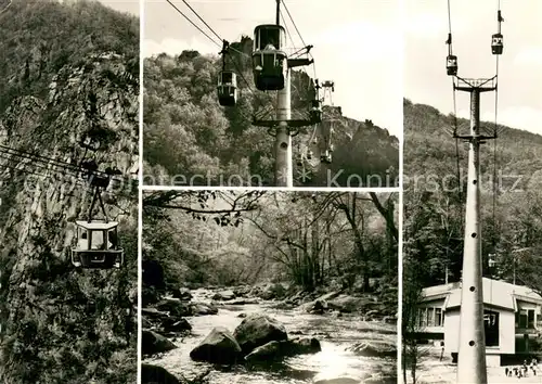 AK / Ansichtskarte  Seilbahn_Cable-Car_Telepherique Thale Harz Bodetal Hexentanzplatz Talstation 