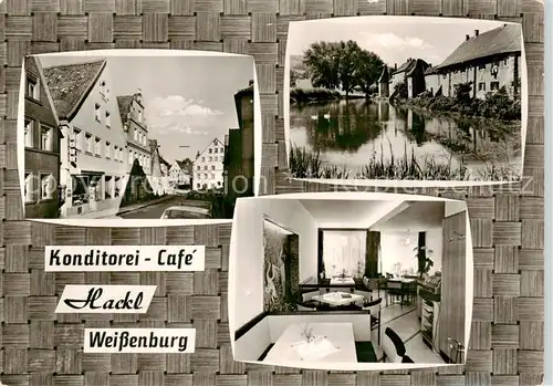 AK / Ansichtskarte 73852757 Weissenburg__Bayern Konditorei Cafe Hackl Weiher Gaststube 