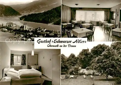 AK / Ansichtskarte  Obernzell_Donau Panorama Gasthof Schwarzer Adler Gaststube Zimmer Park