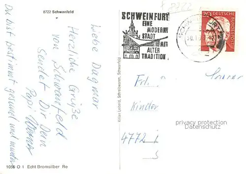 AK / Ansichtskarte 73852790 Schwanfeld Panorama Kapelle Kirche Strassenpartie Schwanfeld