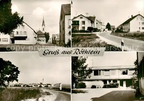 AK / Ansichtskarte  Roethlein Kirche Strassenpartie Schule Roethlein