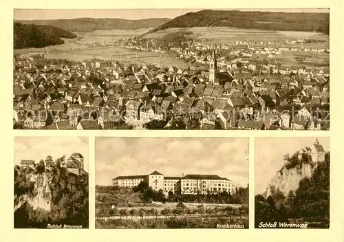 AK / Ansichtskarte 73852804 Tuttlingen Panorama Schloss Bronnen Krankenhaus Schloss Werenwag Tuttlingen