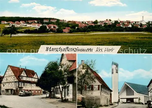 AK / Ansichtskarte  Marschalkenzimmern_Dornhan Panorama Fachwerkhaus Kirche 