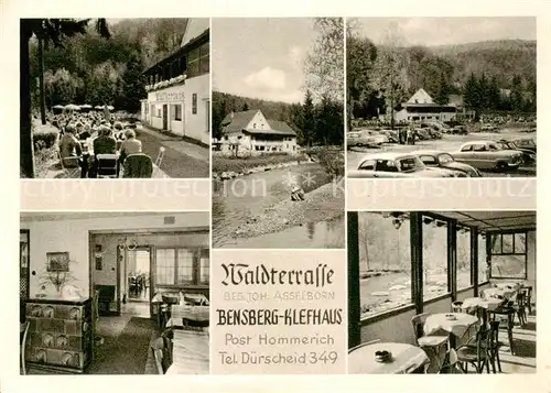 AK / Ansichtskarte 73852817 Hommerich_Bilstein_Kuerten Bensberg Klefhaus Waldterrasse Gastraeume Teilansichten 