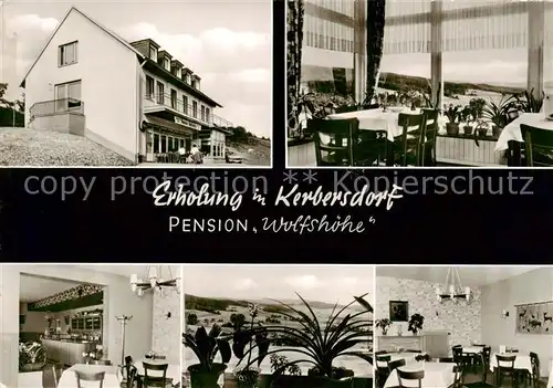 AK / Ansichtskarte  Kerbersdorf_Bad_Soden-Salmuenster Pension Wolfshoehe Gastraeume Panorama 