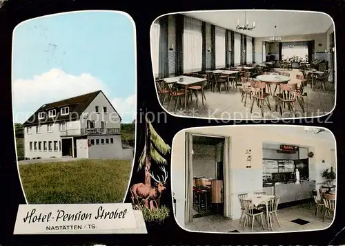 AK / Ansichtskarte  Nastaetten_Taunus Hotel Pension Strobel Gastraeume Nastaetten_Taunus