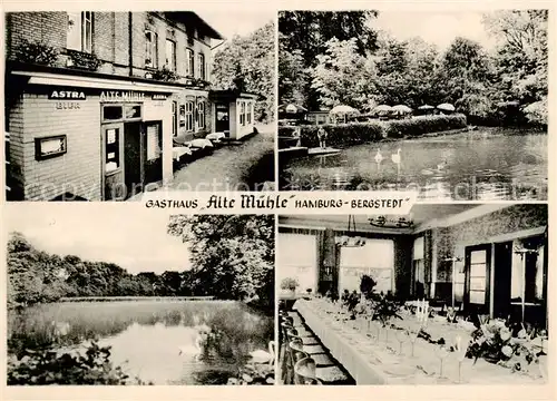 AK / Ansichtskarte 73852822 Bergstedt_Hamburg Gasthaus Alte Muehle Schwanenteich Festtafel 