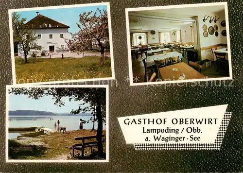 AK / Ansichtskarte  Lampoding Gasthof Oberwirt Gaststube Strand See Lampoding