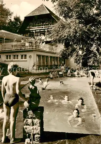 AK / Ansichtskarte  Mambach_Zell_im_Wiesental Bergklause Maria Frieden Schwarzwaldkinderheim Schwimmbad