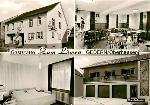 AK / Ansichtskarte 73852882 Gedern Gaststaette Zum Loewen Gaststube Zimmer Gaestehaus Gedern