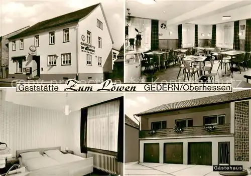 AK / Ansichtskarte  Gedern Gaststaette Zum Loewen Gaststube Zimmer Gaestehaus Gedern