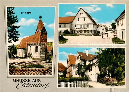 AK / Ansichtskarte 73852888 Eutendorf Ev Kirche Gasthaus am Abler Landhaus Schien Eutendorf