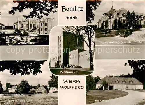 AK / Ansichtskarte  Bomlitz Werk Wolff et Co Werkanlage Verwaltungsgebaeude Blick auf das Werk Villa Wolff  Bomlitz