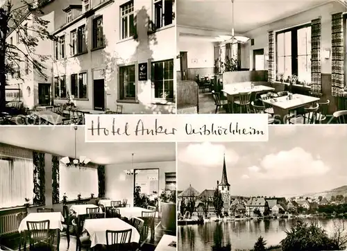 AK / Ansichtskarte  Veitshoechheim Hotel Restaurant Goldener Anker Gastraeume Ortsblick Veitshoechheim